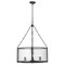 Z-Lite Barrington Chandelier, 6-Light, 26 In.W x 35 In.H, Matte Black/Clear Waterglass 346P26-MB - alternate 1